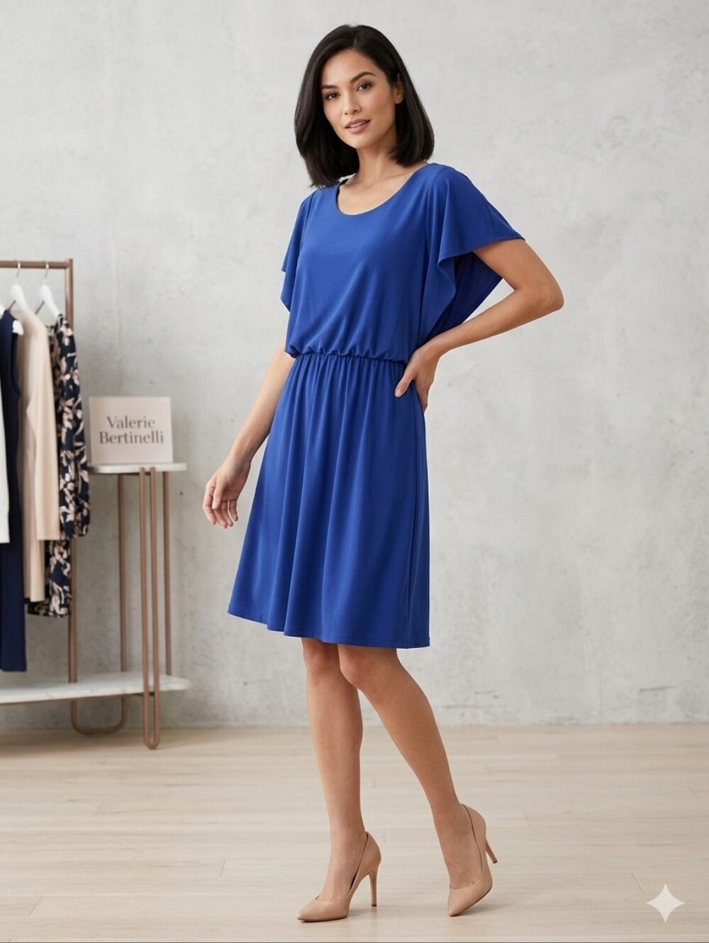 Valerie Bertinelli Royal Blue Midi Dress